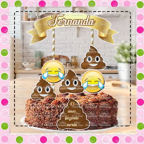 Topo de Bolo Emoji