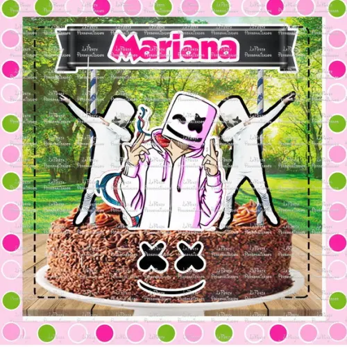 Topo de Bolo Dj Marshmallow