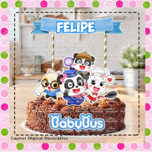 Topo de Bolo Baby Bus
