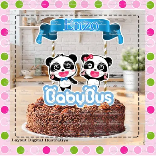 Topo de Bolo Baby Bus
