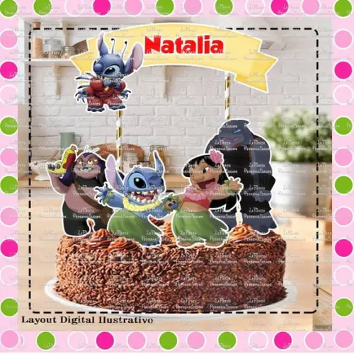 Topo de Bolo Lilo & Stitch