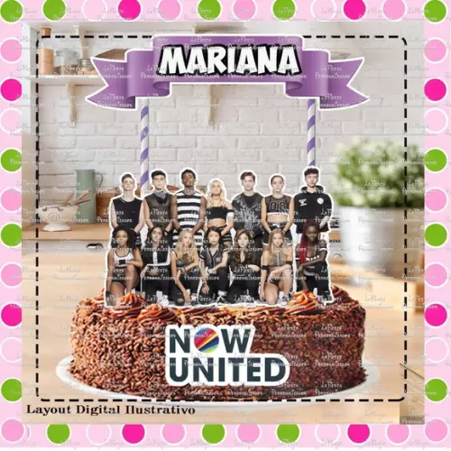 Topo de Bolo Now United