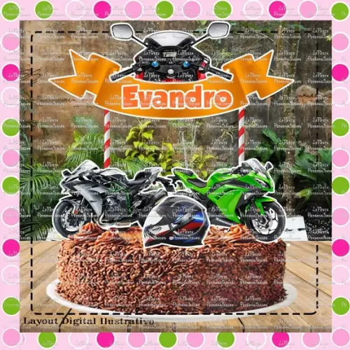 Topo de Bolo Moto