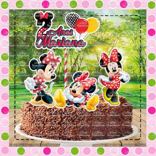 Topo de Bolo Minnie