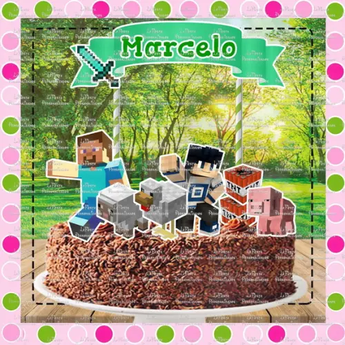 Topo de Bolo Minecraft