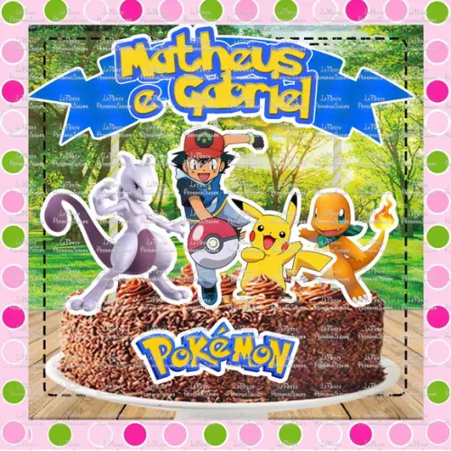 Topo de Bolo Pokemon