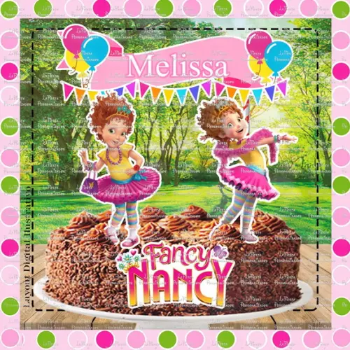 Topo de Bolo Fancy Nancy