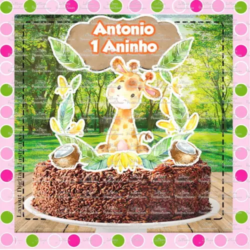 Topo de Bolo Girafinha