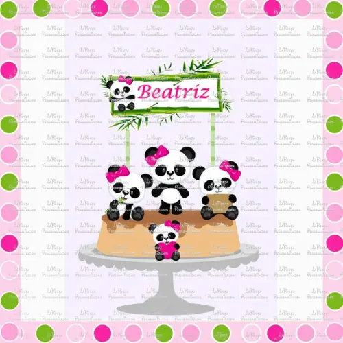 Topo de Bolo Panda