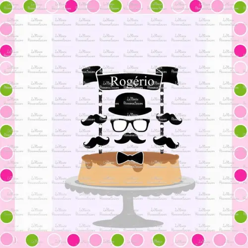 Topo de Bolo Mustache
