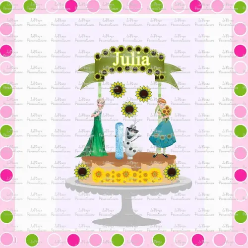 Topo de Bolo Frozen Forever