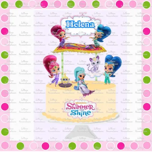 Topo de Bolo Shimmer e Shine