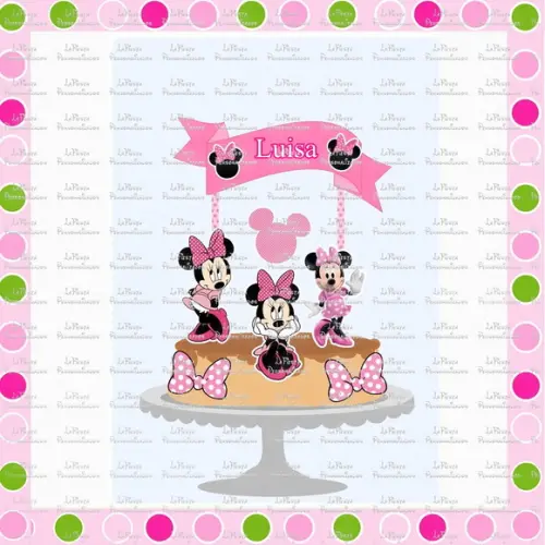 Topo de Bolo Minnie