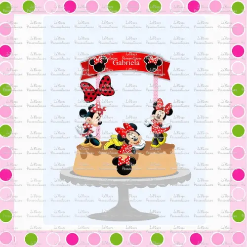Topo de Bolo Minnie