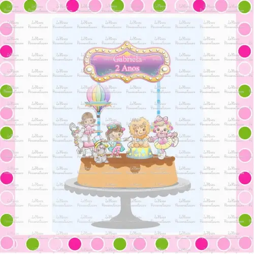 Topo de Bolo Circo Candy
