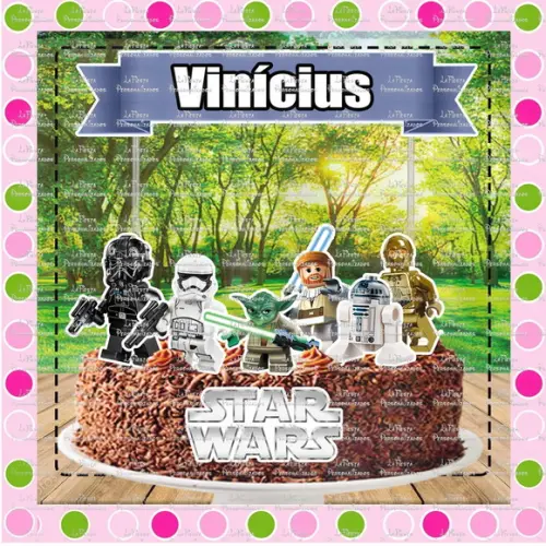 Topo de Bolo Lego Star Wars
