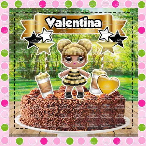 Topo de Bolo Lol Queen Bee