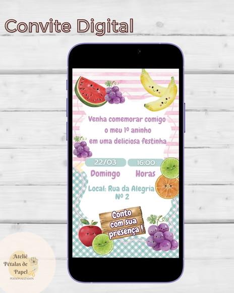 Convite Digital Quitandinha Frutas