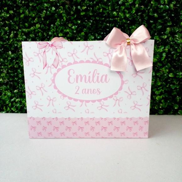 Sacolinha Personalizada Laço Rosa