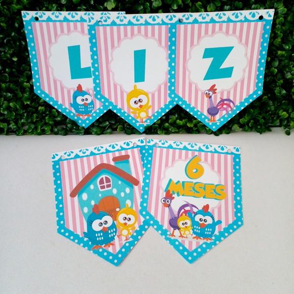 Bandeirola Personalizada Galinha Pintadinha Mini