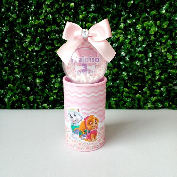 Cofrinho Personalizado Skye e Everest Patrulha Canina Rosa