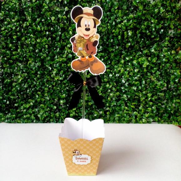 Centro de Mesa Cachepot Mickey Safari