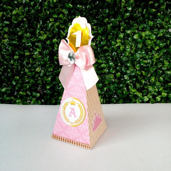 Caixa Cone Realeza Rosa Luxo