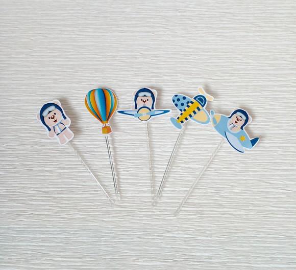 Topper para Docinhos Urso Aviador