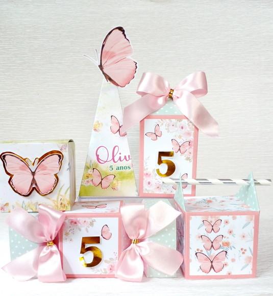 Kit Personalizado Jardim das Borboletas 30 Peças