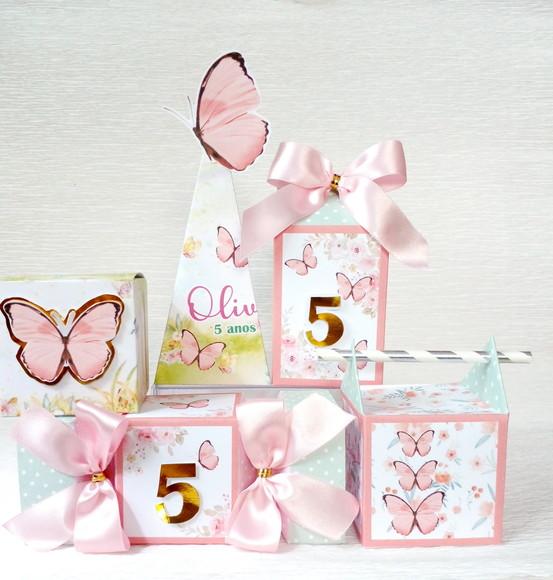 Kit Personalizado Jardim das Borboletas - 20 Peças