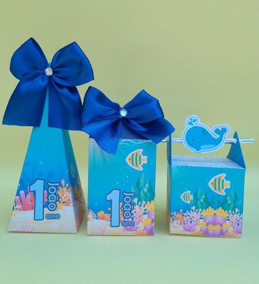 Kit Festa Fundo do Mar - 15 Caixas Personalizadas