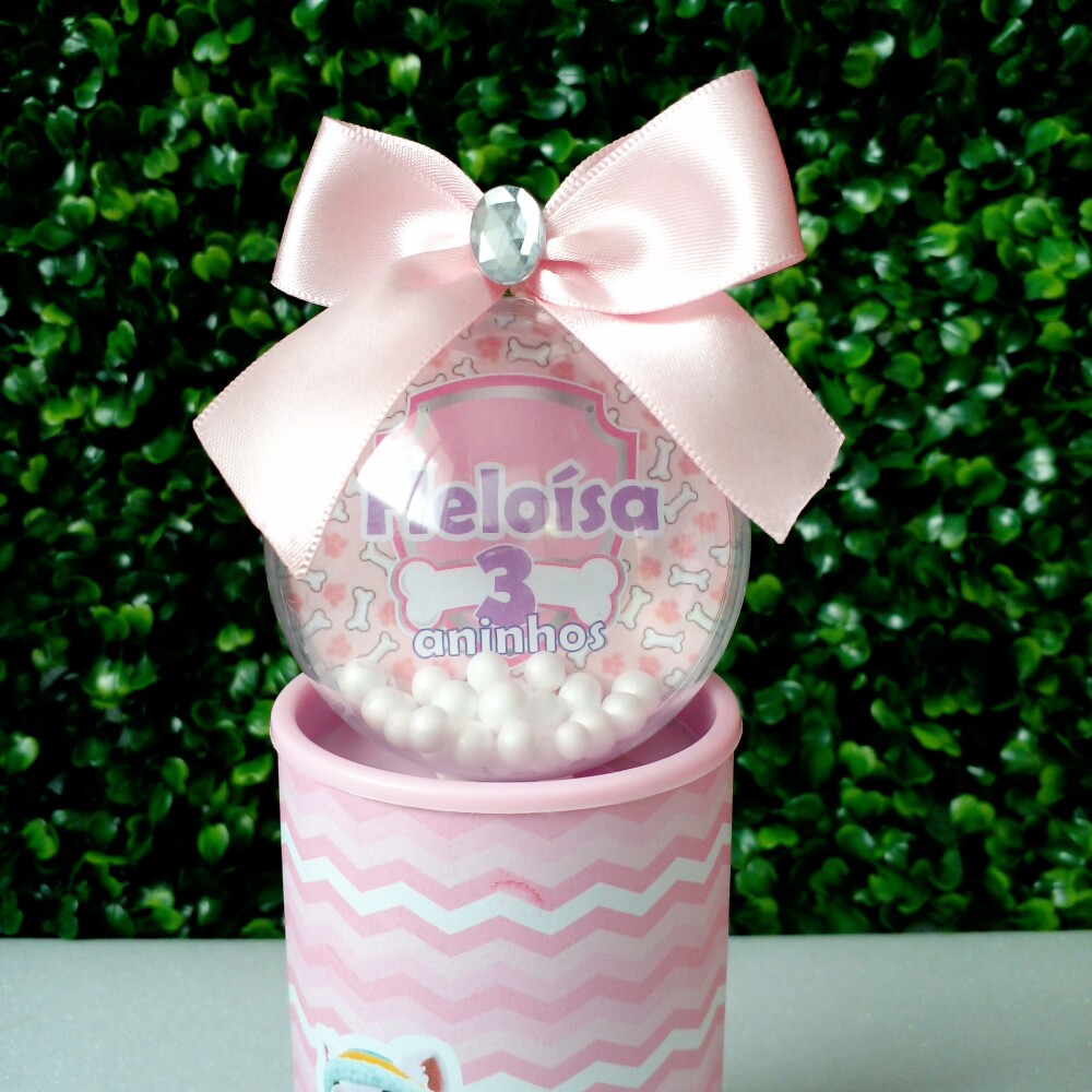 Cofrinho Personalizado Skye e Everest Patrulha Canina Rosa