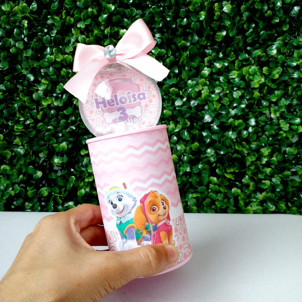 Cofrinho Personalizado Skye e Everest Patrulha Canina Rosa