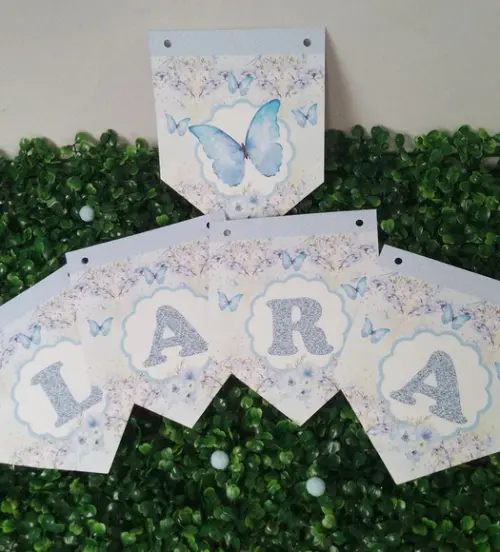 Bandeirola Personalizada Jardim Azul
