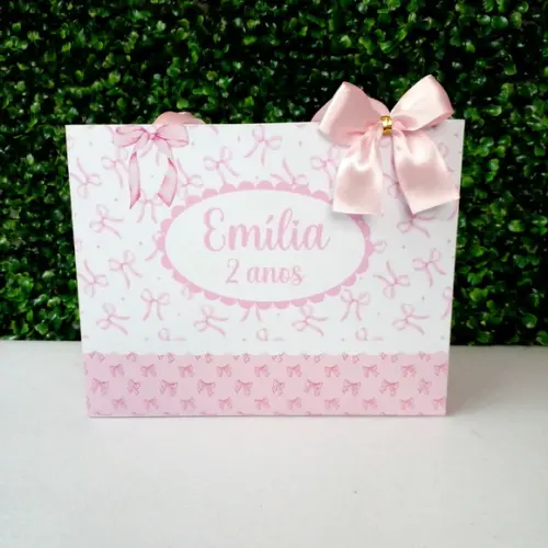 Sacolinha Personalizada Laço Rosa