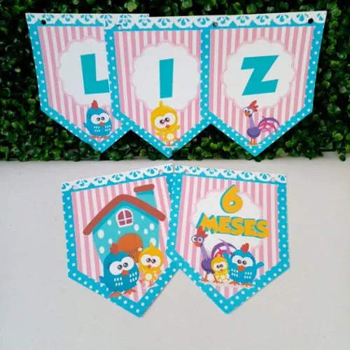 Bandeirola Personalizada Galinha Pintadinha Mini