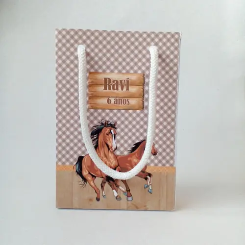 Sacolinha Personalizada Cavalo Tamanho P