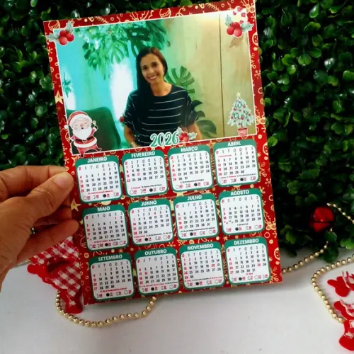 Calendário com Ímã de Geladeira 2026 Personalizado com Foto