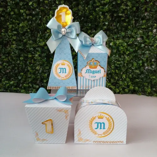 Kit Personalizado Realeza Azul Luxo 20 Peças