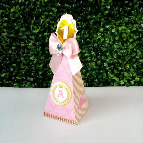 Caixa Cone Realeza Rosa Luxo