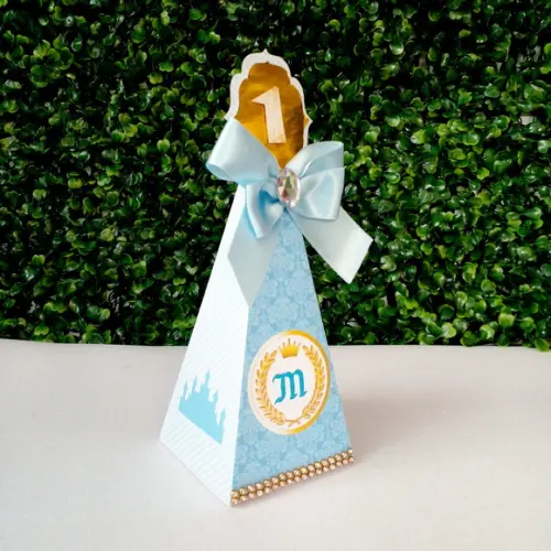 Caixa Cone Realeza Azul Luxo