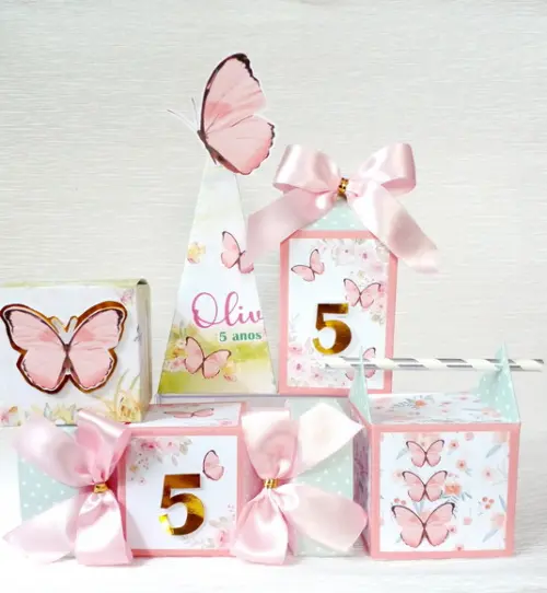 Kit Personalizado Jardim das Borboletas 30 Peças