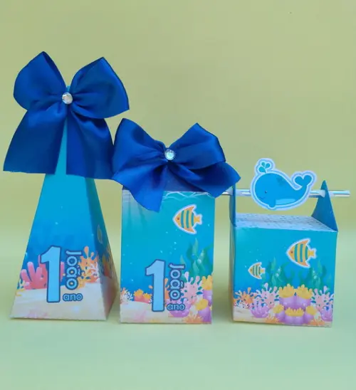 Kit Festa Fundo do Mar - 15 Caixas Personalizadas