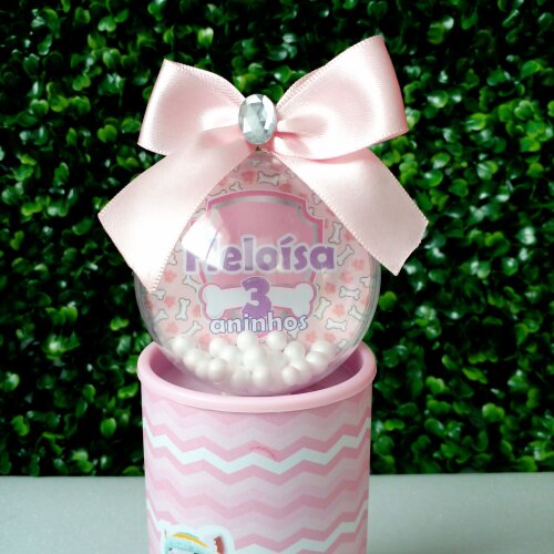 Cofrinho Personalizado Skye e Everest Patrulha Canina Rosa