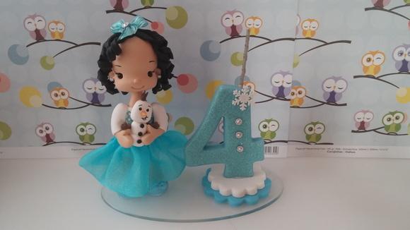 Vela Personalizada Frozen em Biscuit