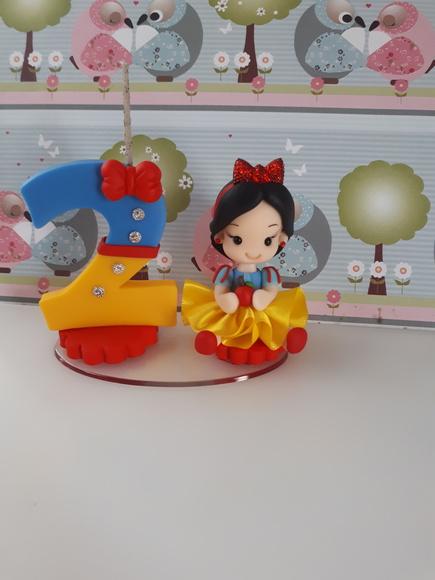 Vela Decorada Branca de Neve