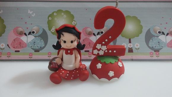 Vela Chapeuzinho Vermelho em Biscuit