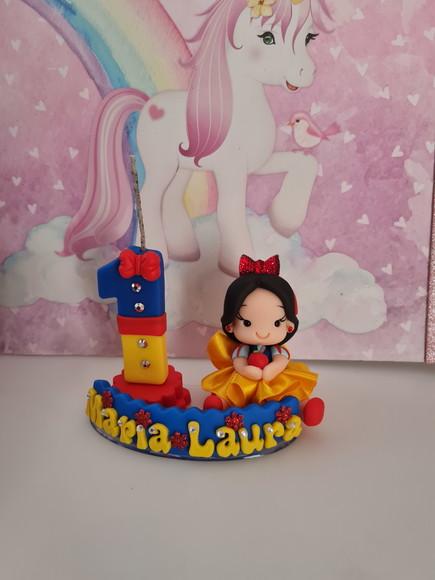 Vela Decorada Branca de Neve