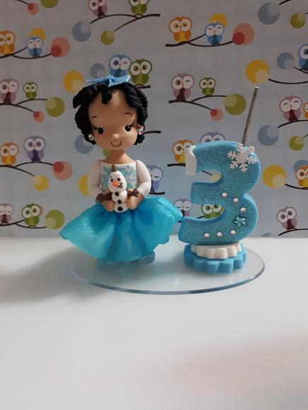 Vela Personalizada Frozen em Biscuit