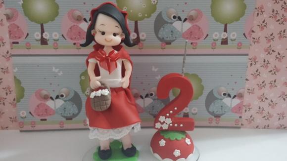 Vela Chapeuzinho Vermelho em Biscuit